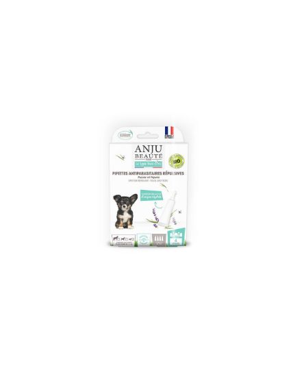 Pipettes antiparasitaires ANJU Beauté – lot ×4 pour chiots/chiens < 5 kg