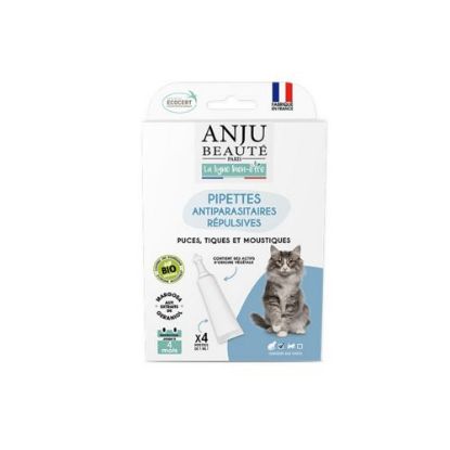 Pipettes antiparasitaires ANJU Beauté – Ecosoin Bio pour chat – lot ×4