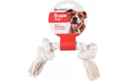 Jouet corde « Jack » – 2 nœuds – Blanc – Flamingo Jouet corde « Jack » – 2 nœuds – Blanc – Flamingo