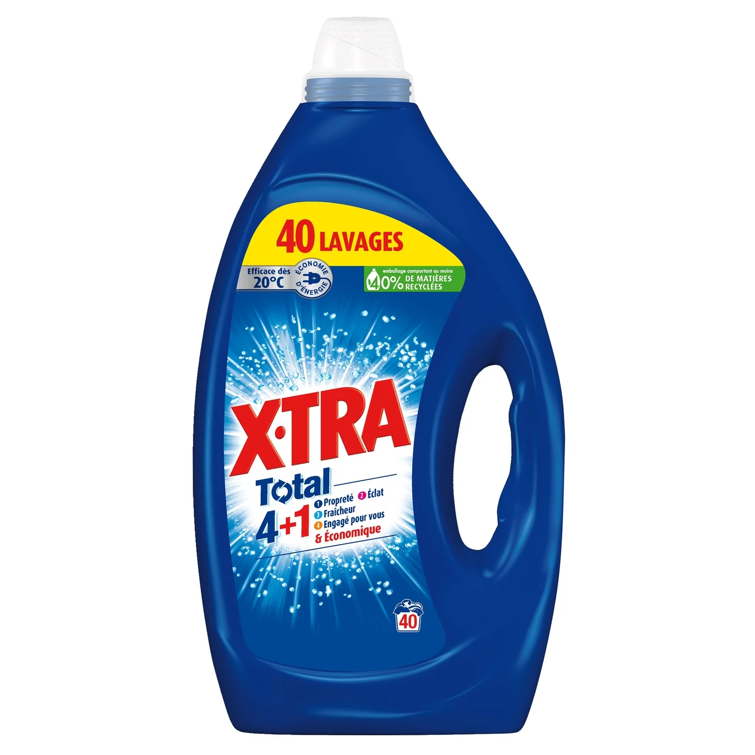 Lessive liquide X-TRA TOTAL 4-en-1 Fraîcheur Alpine – Format famille 1,98L
