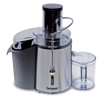 Techwood Centrifugeuse 1000 W Inox – 2 vitesses, récipient pulpe 2 L, filtre inox