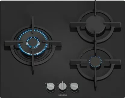 Plaque de cuisson gaz 60cm, 3 foyers dont 1 wok, 8000W - Siemens iQ500 EP6A6CI10 - Noir 