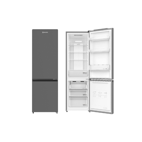 Réfrigérateur combiné NoFrost 264 L – KRYSTER KNFRC265SEGR – Finition gris inox