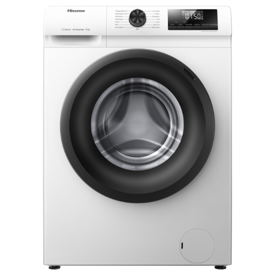 Lave-linge hublot Hisense WFQP8014EVM – 8 kg, 1400 trs/min, Classe A, Moteur Inverter