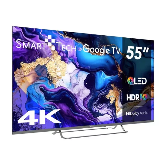 Smart Tech 55QG02V – TV QLED 55" (139 cm) 4K Ultra HD, Google TV, Wi-Fi & Bluetooth