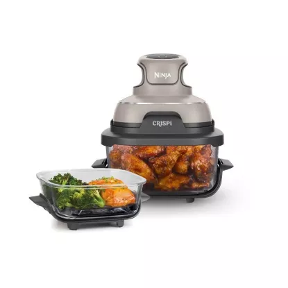 Friteuse sans huile portable CRISPI – 1400 W – 2 récipients 1,4 L & 3,8 L – 4 programmes – Beige