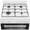 Cuisinière gaz Indesit I6G5KCW – 60 cm 4 foyers + four électrique 72 L
