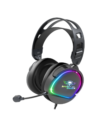Casque Gaming Spirit of Gamer PRO-H6 DARK – Son 7.1 Surround, Micro Flexible, LED Bleues