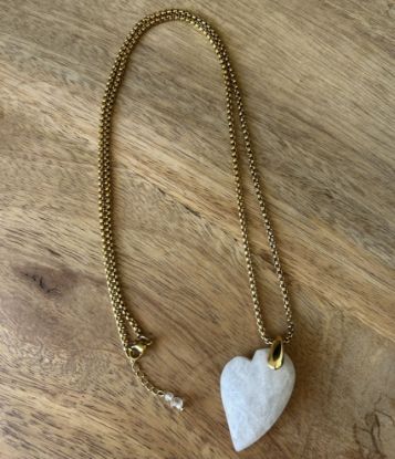 Image de Sautoir Pierre de Lune forme coeur facetté