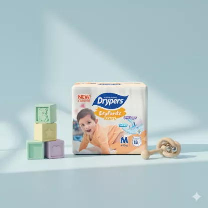 Couche Drypers DryPantz Pants – Taille M – Pack de 18 pcs - 8 Packs/CTN 