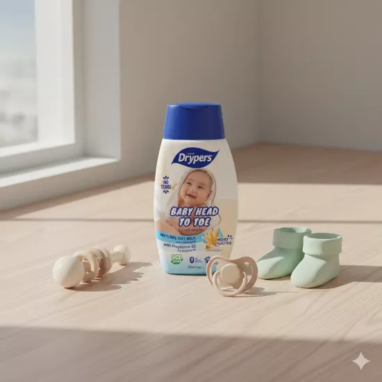  Gel douche - Soin Lavant Bébé Head to Toe - Lait d'Avoine - Cheveux et Corps - 220ML