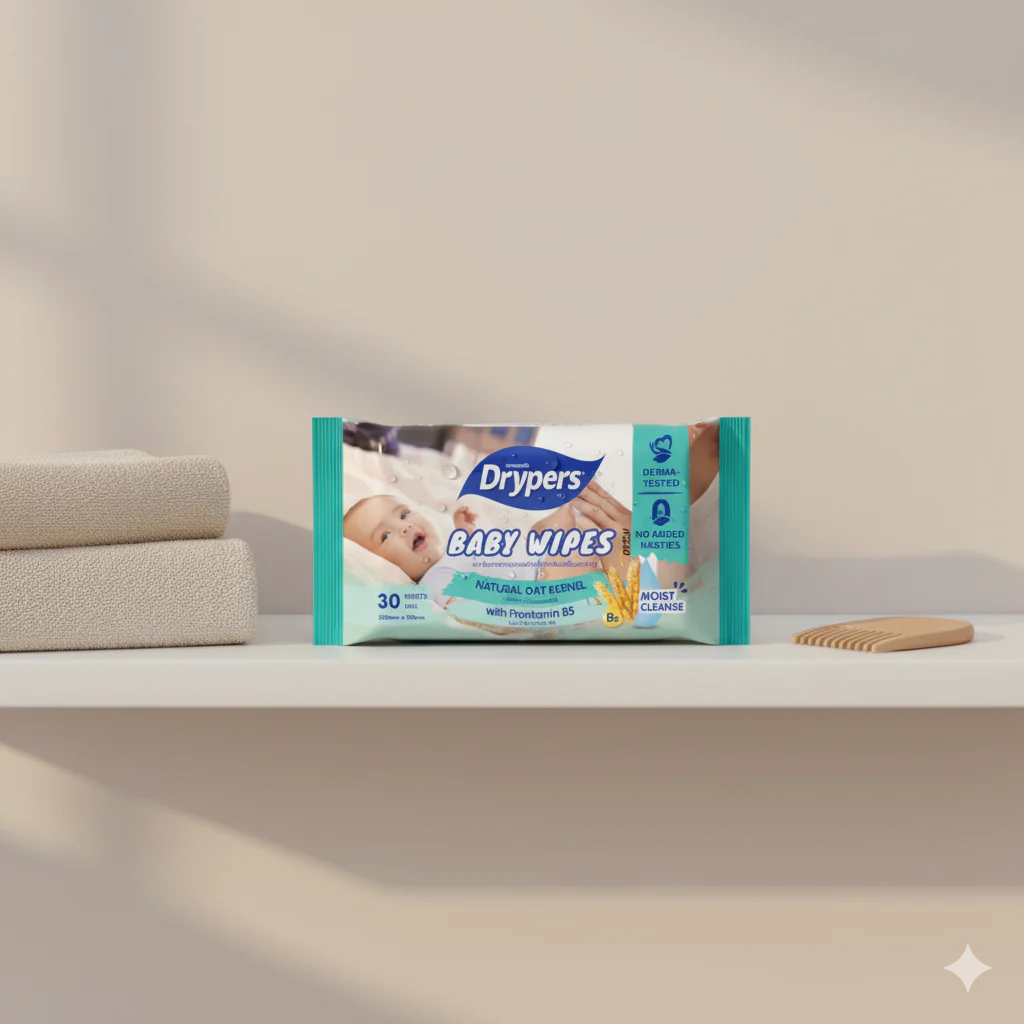 Lingettes Drypers - Graines d'Avoine - 30 Lingettes