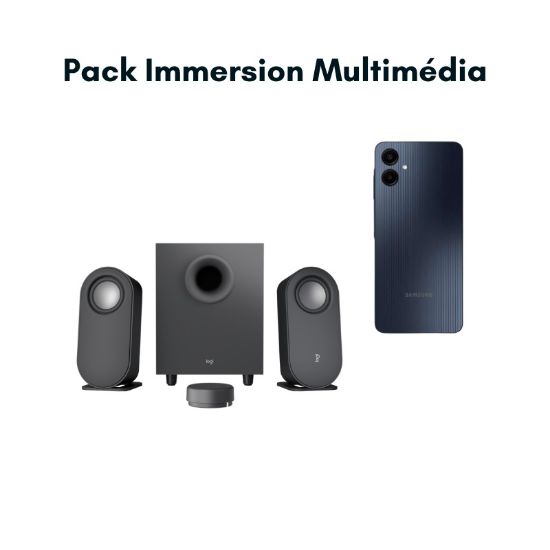 Image de Pack Immersion Multimédia : Smartphone Samsung Galaxy A06 + Système Son Logitech Z407 Bluetooth (40W)