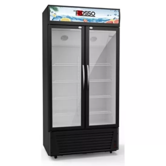 Vitrine Réfrigérée 2 Portes Deroso 618L - Froid Ventilé - Noir - DRK-VIT2P618