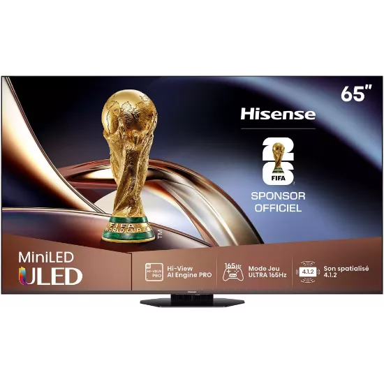 TV Hisense 65U8Q Mini-LED QLED 4K UHD - 164 cm (65 pouces) Smart TV