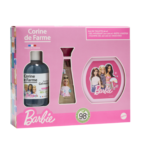 Corine de Farme - Coffret Barbie (Eau de Toilette + Bain Moussant + Boîte à Goûter) 