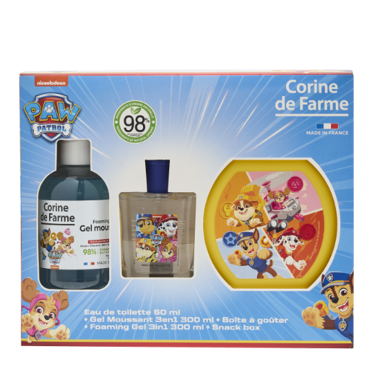 Corine de Farme - Coffret Pat' Patrouille (Eau de Toilette 50 ml + Bain Moussant + Boîte à Goûter) 