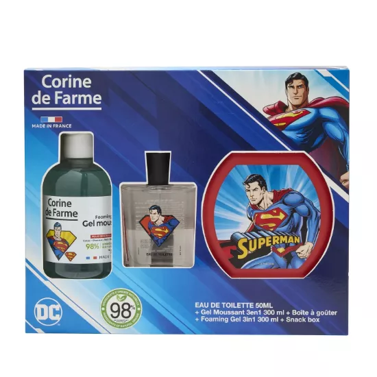 Corine de Farme - Coffret Superman (Eau de Toilette 50 ml + Bain Moussant + Boîte à Goûter)
