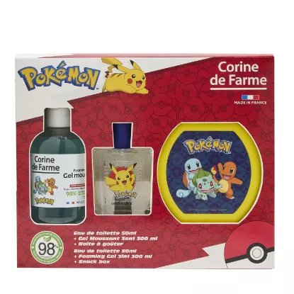 Corine de Farme - Coffret Pokémon (Eau de Toilette 50 ml + Bain Moussant + Boîte à Goûter) 