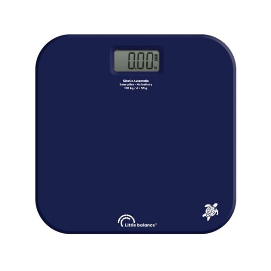 Pèse-personne électronique sans pile 180 kg graduation 100 g – Little Balance Kinetic Auto – bleu