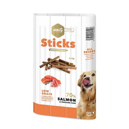 Sticks à mâcher chien Amity Super Premium saumon et jambon Serrano