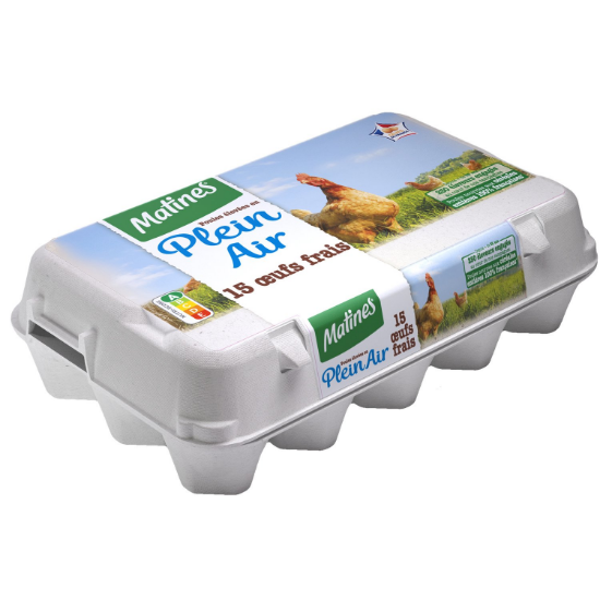 MATINES – 15 Oeufs Frais Plein Air – Calibre Moyen