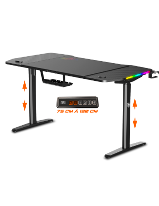 Bureau Gaming Assis-Debout Motorisé Spirit of Gamer Headquarter 900 | 140x70 cm, RGB
