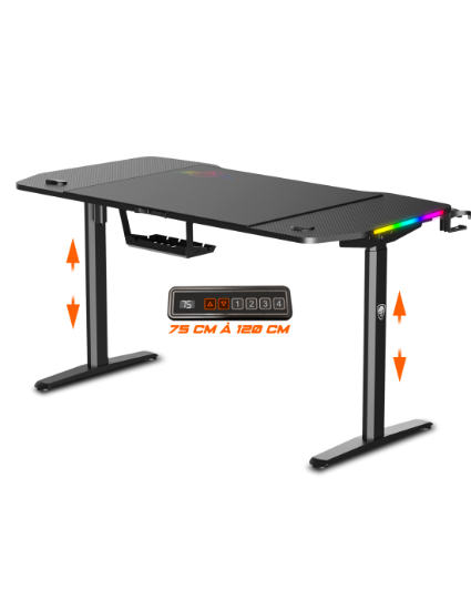 Bureau Gaming Assis-Debout Motorisé Spirit of Gamer Headquarter 900 | 140x70 cm, RGB