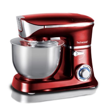 Robot Pétrin Multifonction Techwood TRO-1305 | Bol Inox 6,5L, 1300W - Rouge