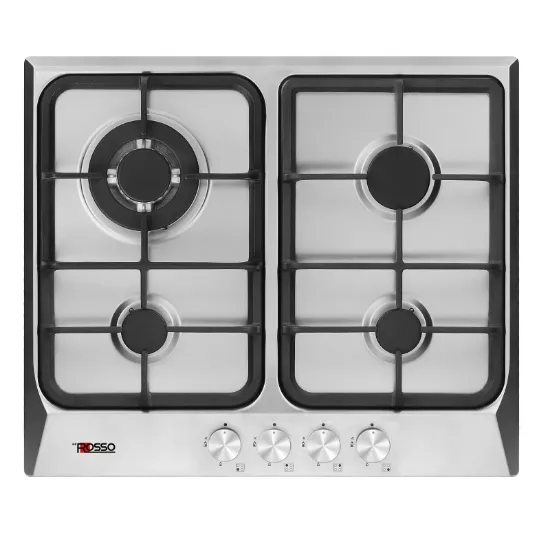 Plaque de Cuisson Encastrable 4 Feux Gaz Derosso NDR-4FG-I | Inox & Grilles en Fonte