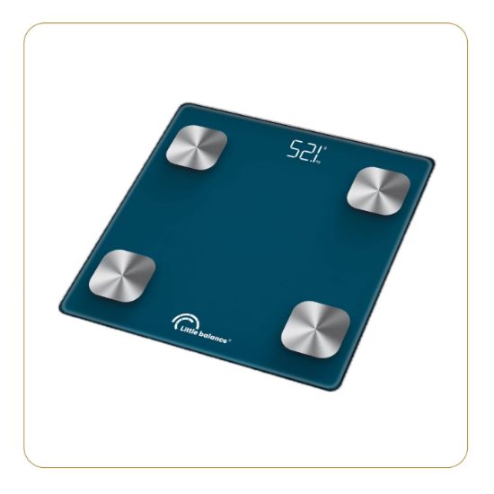 Pèse-personne impédancemètre connecté Bluetooth 180 kg – Little Balance i-Starty 28 – bleu Acapulco
