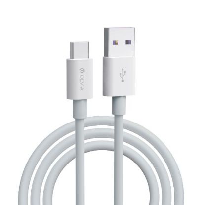 Câble Charge Rapide Devia Smart Series | USB vers USB-C, 5A, 1.5m - Blanc