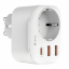 Adaptateur Secteur Devia Smart Series 20W | 3 Ports (USB-C & 2x USB-A) + Prise Intégrée - Blanc