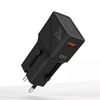 Chargeur Mini Devia Global Multi-Function 20W | USB-C PD & USB-A QC 3.0 - Blanc