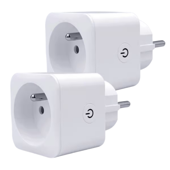 Konyks PRISKA FR (Pack de 2) | Prises Connectées Wi-Fi & Bluetooth avec Compteur de Consommation
