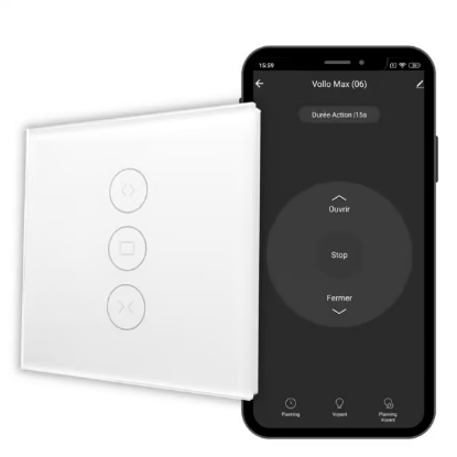 Konyks VOLLO MAX 3 | Interrupteur Connecté pour Volet Roulant (Wi-Fi & Bluetooth) avec Boutons Tactiles