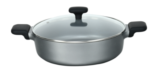 Sauteuse Techwood 28 cm avec Couvercle | Fonte d'Aluminium Anti-adhérente Tous Feux