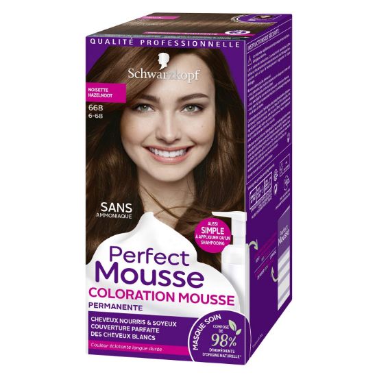 Coloration Schwarzkopf Perfect Mousse | 500 Châtain - Lot de 2 (Sans Ammoniaque)