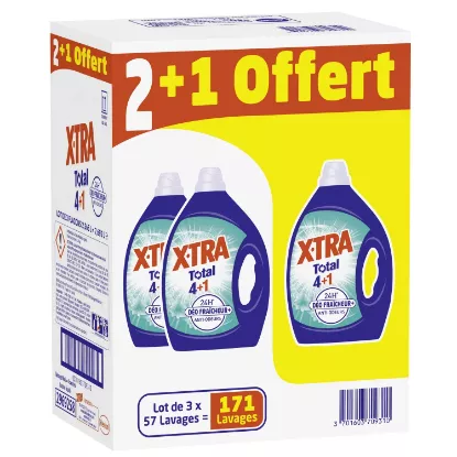 Lessive Liquide X-TRA Total Fraîcheur et Givré | Lot de 3 (171 Lavages)