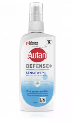 Autan Defense Sensitive | Spray Répulsif Anti-Moustiques Peaux Sensibles - 100 ml