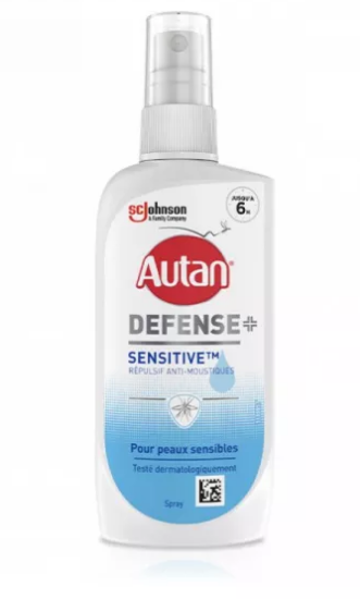 Autan Defense Sensitive | Spray Répulsif Anti-Moustiques Peaux Sensibles - 100 ml