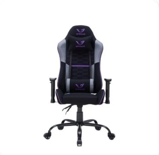 Fauteuil Gaming GAMIUM Nyros | Tissu Nid d'Abeille Respirant - Noir, Gris & Violet