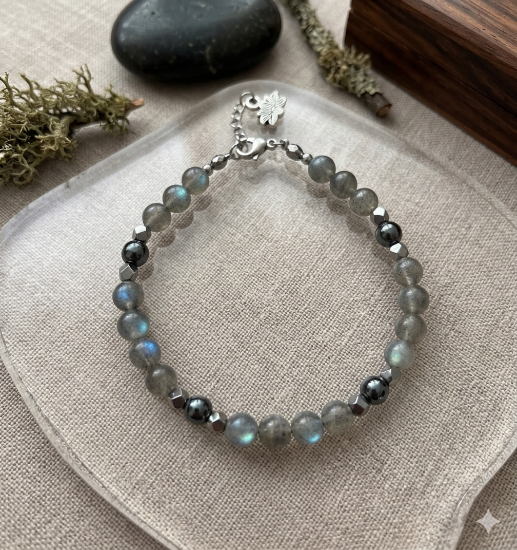 Image de Bracelet homme Labradorite et hématite