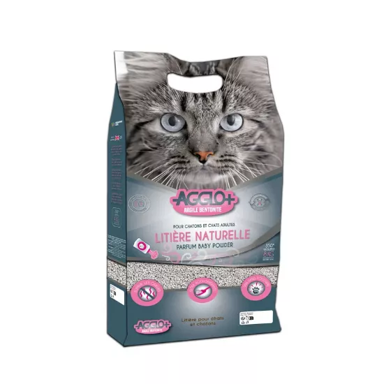 Litière Super Agglomérante Agglo+ Baby Powder | Bentonite - 8 kg