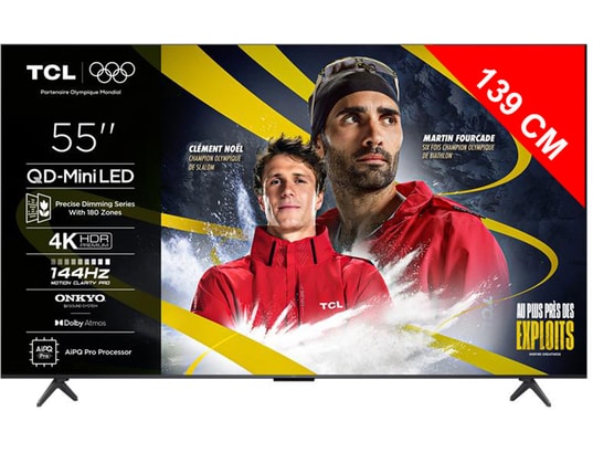 Téléviseur TCL 55C61K QD-Mini LED 4K Smart TV - 55" (139 cm)