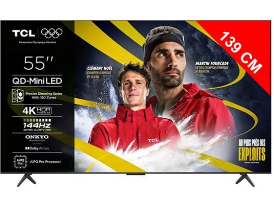 Téléviseur TCL 55C61K QD-Mini LED 4K Smart TV - 55" (139 cm)