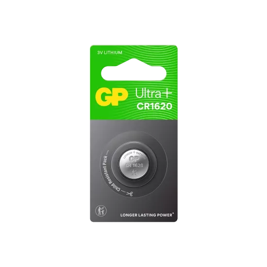 Pile Bouton Lithium CR1620 GP Ultra Plus - 3V (1 pack)