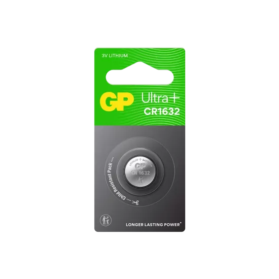 Pile Bouton Lithium CR1632 GP Ultra Plus - 3V (1 pack)