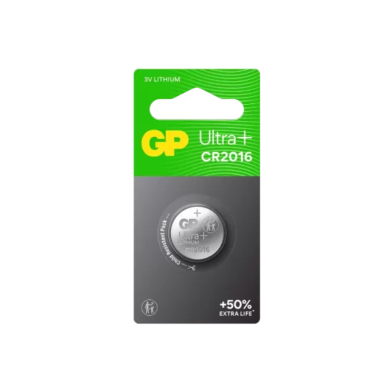 Pile Bouton Lithium CR2016 GP Ultra Plus - 3V (Pack de 1)