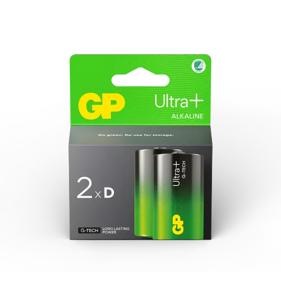 Piles Alcalines D LR20 GP Ultra Plus - Pack de 2